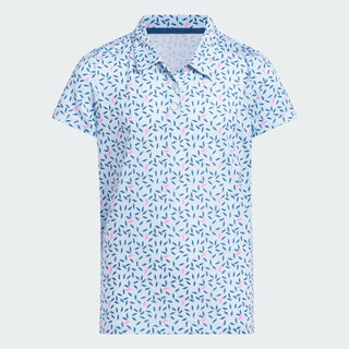 Adidas Girls Short Sleeve Printed Polo