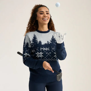 Festive Mr. PING Christmas Jumper - Oxford Blue/Pearl Grey